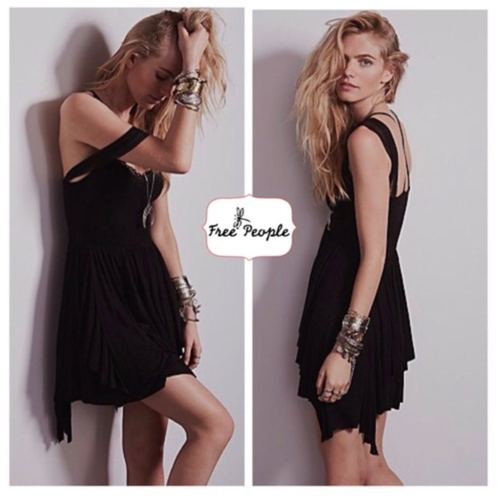 FREE PEOPLE | Black Miss Mini Lace Dress | Fit & Flare| XS